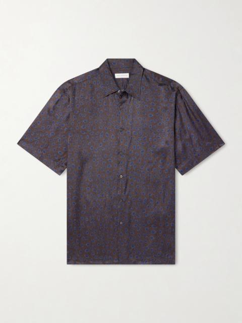 Dries Van Noten Camp-Collar Printed Satin Shirt