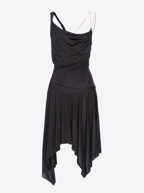 PINKO DRAPED DRESS WITH CHAIN