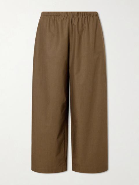 KHAITE Roma Cotton-poplin Wide-leg Pants