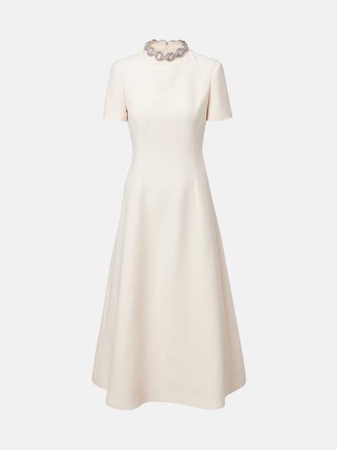 Valentino Crepe Couture embellished midi dress