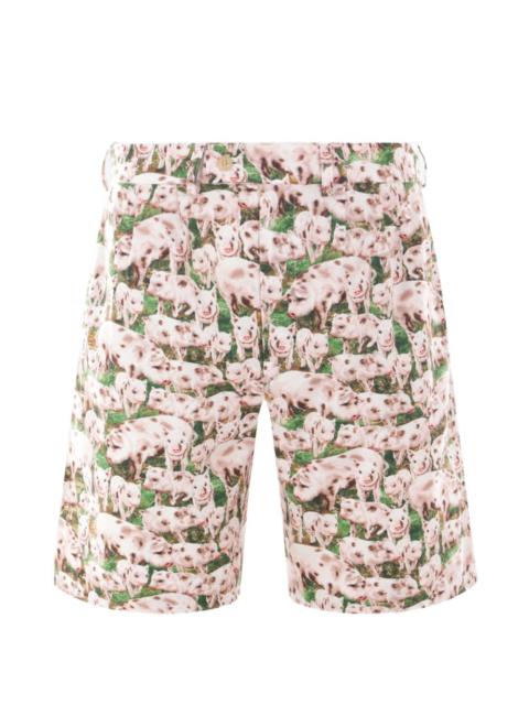 BLESS pigs print pleated shorts
