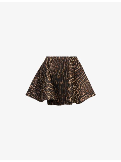 GANNI Textured-Pattern Circle Jacquard Mini Skirt