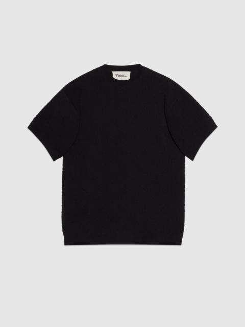 GUCCI Viscose jacquard T-shirt with GG