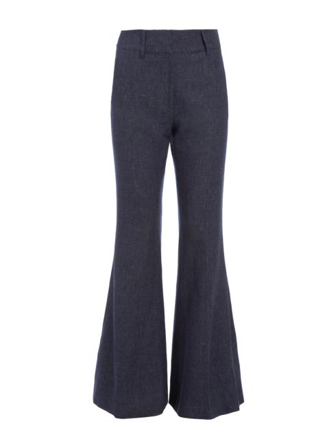 GABRIELA HEARST Rhein Pant in Navy Linen Virgin Wool