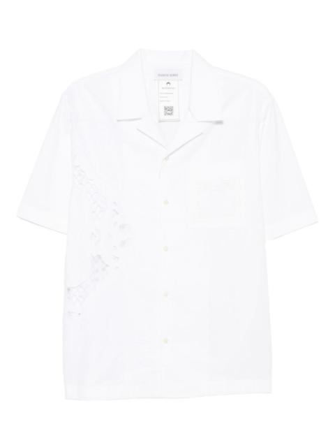 Marine Serre lace-insert short-sleeves shirt