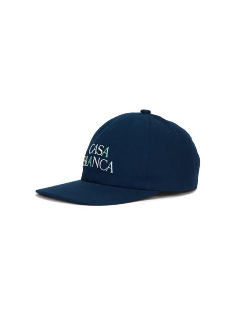 Navy Twill Stacked Logo Cap