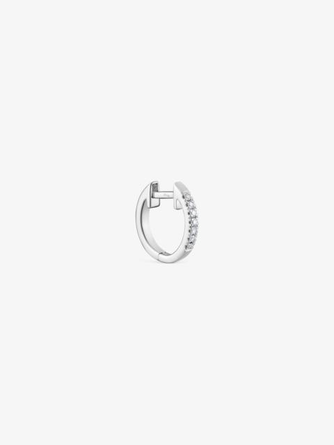 TOUS Les Classiques 11 mm short Hoop single earring in 18K white gold with diamonds