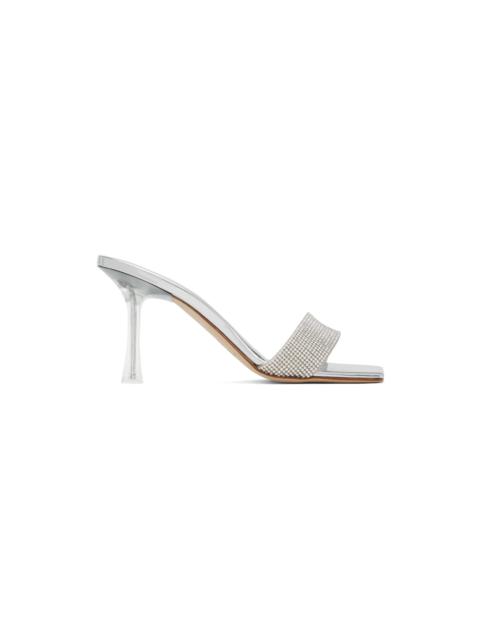 MAGDA BUTRYM Silver Crystal Heeled Sandals