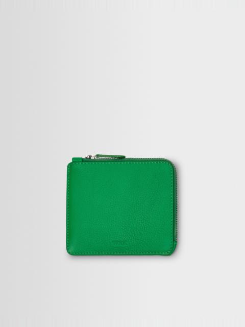 Wax London Harford - Bright Green Leather Zip Wallet