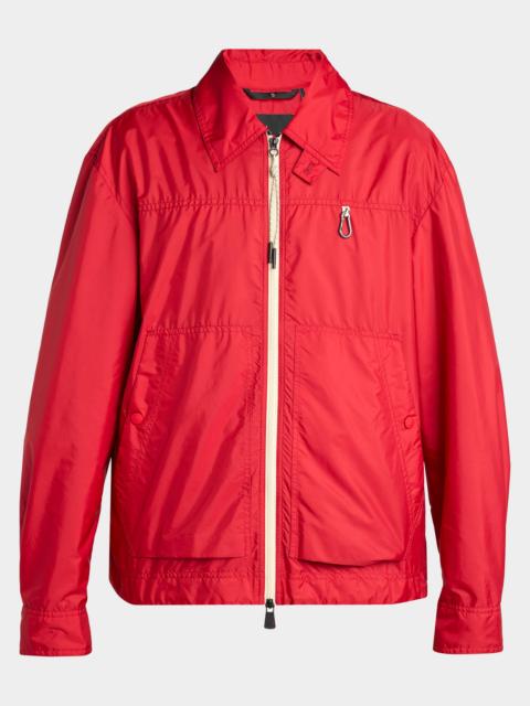 Moncler Men's Brive Full-Zip Shirt Jacket with Clip