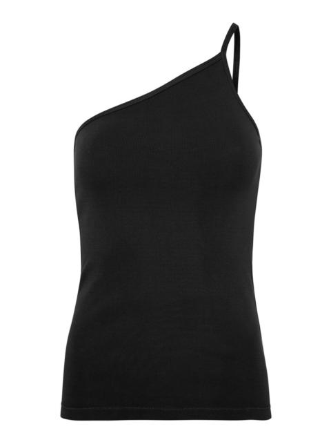 One-Shoulder Organic Cotton Tank Top black