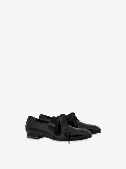 Moschino PATENT LEATHER DERBY SATIN BOW