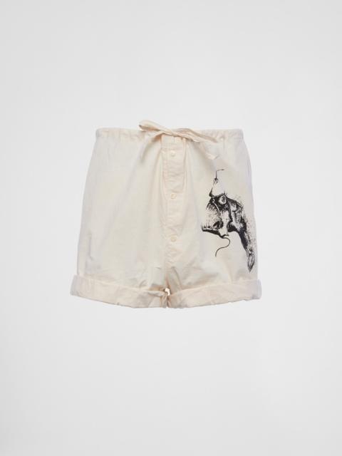 Prada Printed cotton Bermuda shorts