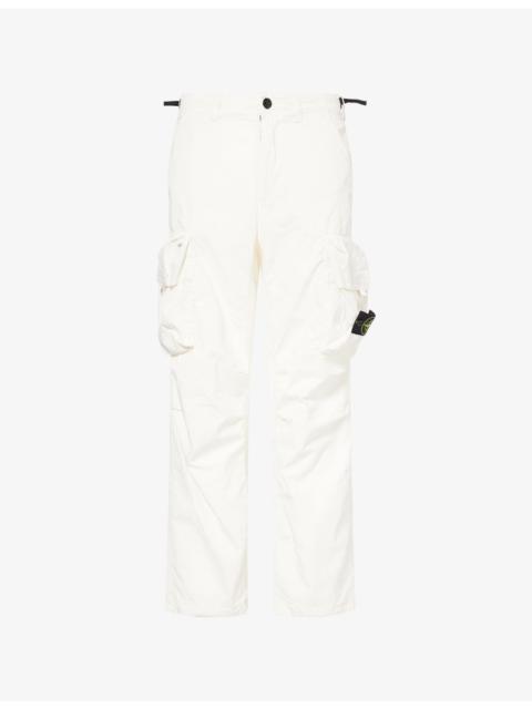 Stone Island Compass-Badge Ripstop Cotton-Blend Cargo Trousers