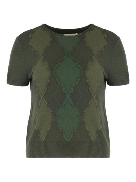 Vince diamond-pattern short-sleeve top
