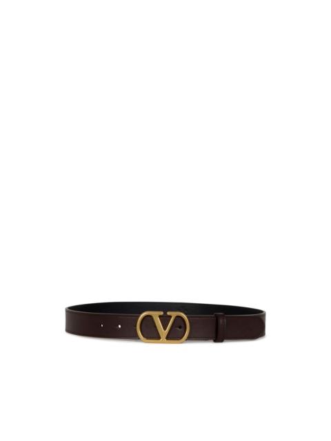Valentino leather V-logo buckle belt