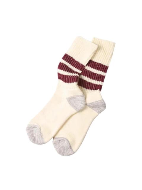 ROTOTO® R1255 Coarse Ribbed Old School Crew Socks Bordeaux