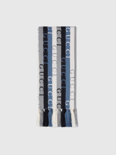 GUCCI Gucci stripe wool scarf