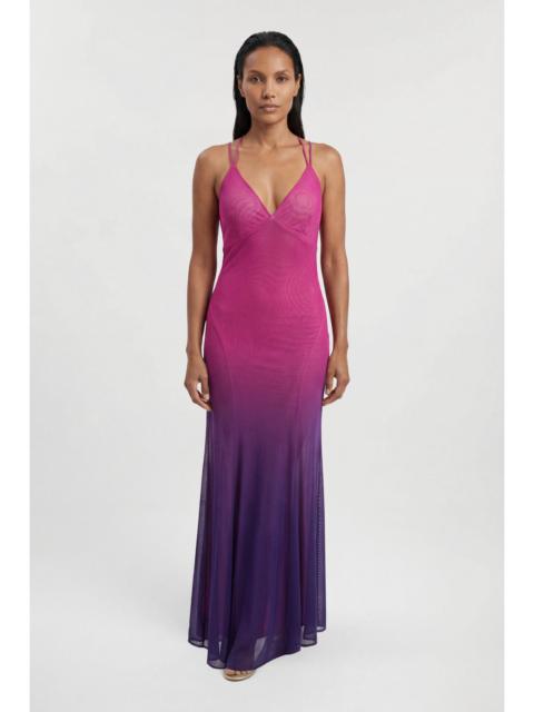 KAREN MILLEN Ombre Sunset Mesh Strappy Beach Dress