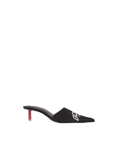 GCDS logo-embroidered mules