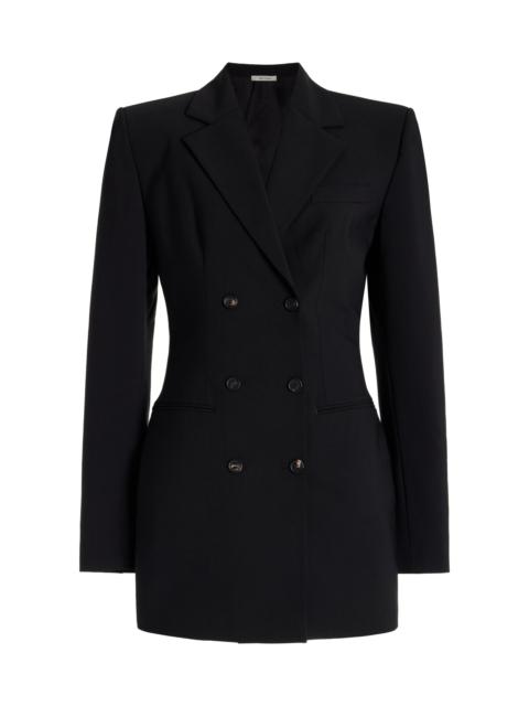 NENSI DOJAKA Double-Breasted Wool Suiting Blazer black