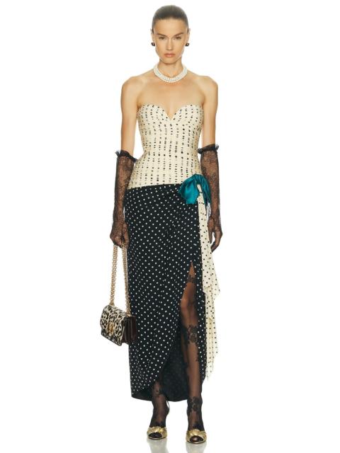 Valentino Crepe De Chine Pois Dress
