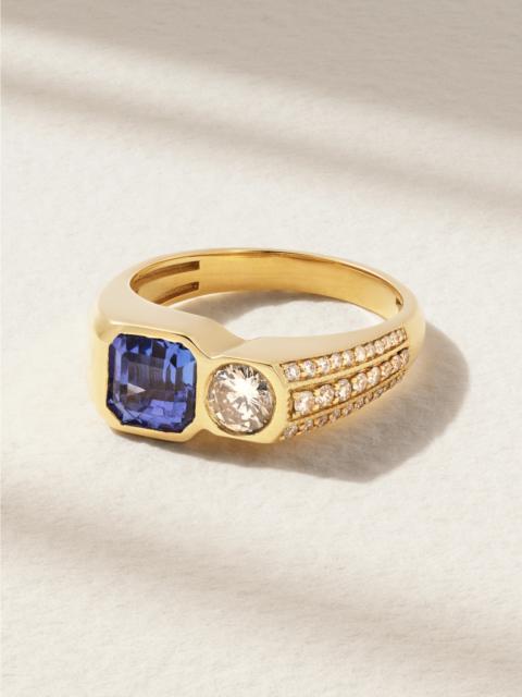 JACQUIE AICHE 18-karat Gold, Tanzanite And Diamond Ring