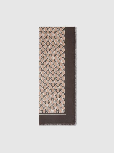 GUCCI Wool stole with GG Shadow