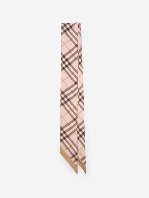 Burberry Skinny Contrast Check Silk Scarf