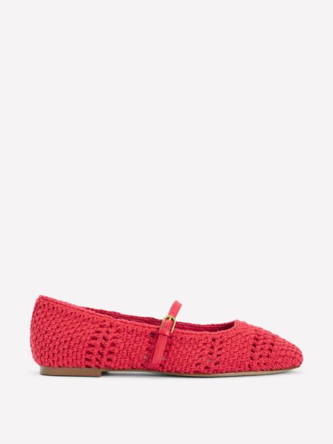 BODEN Crochet Mary Jane Flats-Post box Red