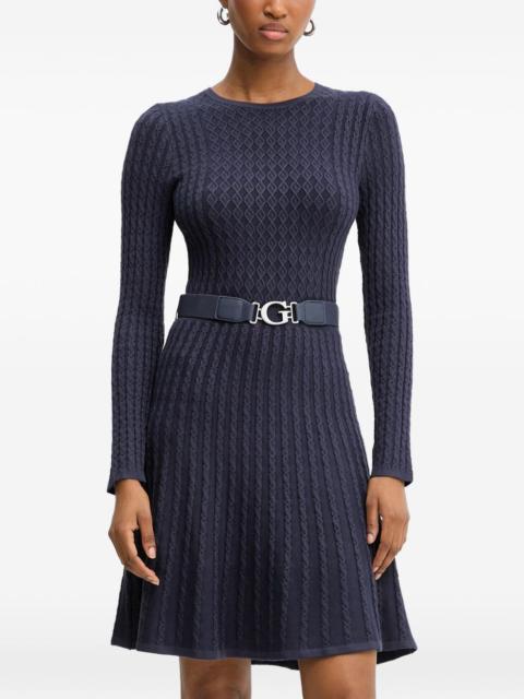 GUESS USA long-sleeved belted mini dress
