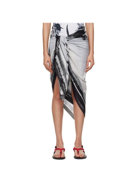 Jean Paul Gaultier Gray & Black 'The Flower Body Morphing Marinière' Cover-up
