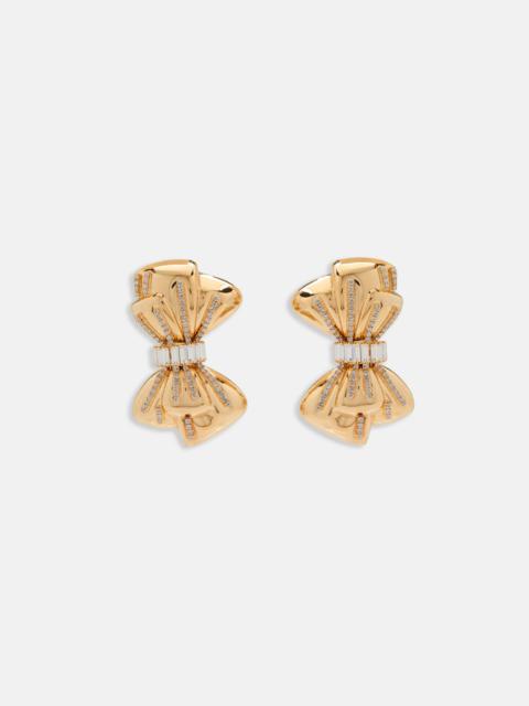 Alessandra Rich METAL BOW EARRINGS WITH CRYSTAL EMBELLISHMENT