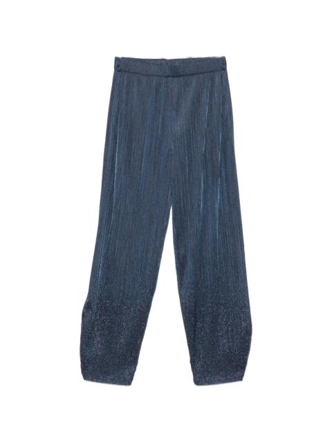 GIORGIO ARMANI Giorgio Armani Plissé-effect Crystal-embellished Trousers