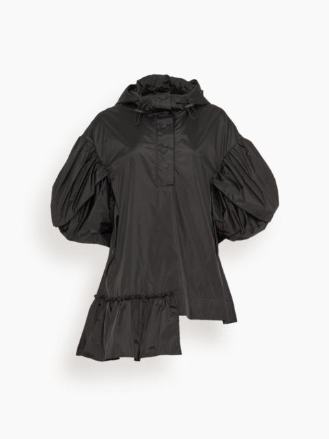 Simone Rocha Ruffle Detail Petal Sleeve Cagoule in Black