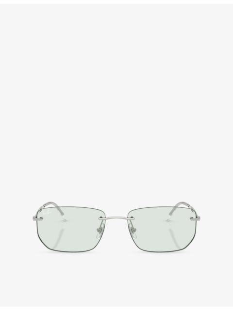 Ray-Ban RB3768 Irregular-Frame Metal Sunglasses