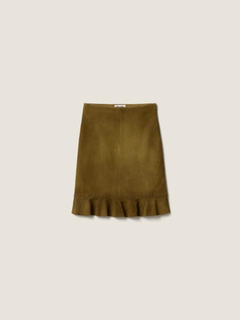 Miu Miu Waxed suede skirt