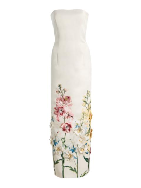 LEO LIN Exclusive Rayna Embroidered Satin Maxi Dress