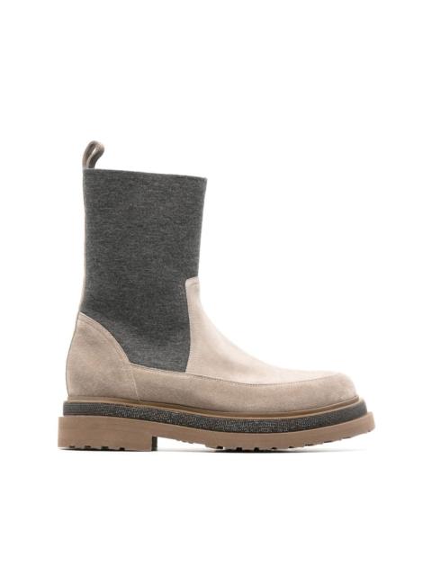 Brunello Cucinelli suede Chelsea boots
