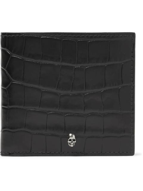 Alexander McQueen Croc-Effect Leather Billfold Wallet