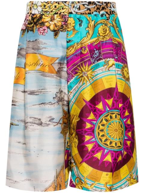 graphic-print silk shorts