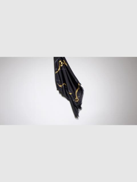 GUCCI GG wool silk jacquard cape