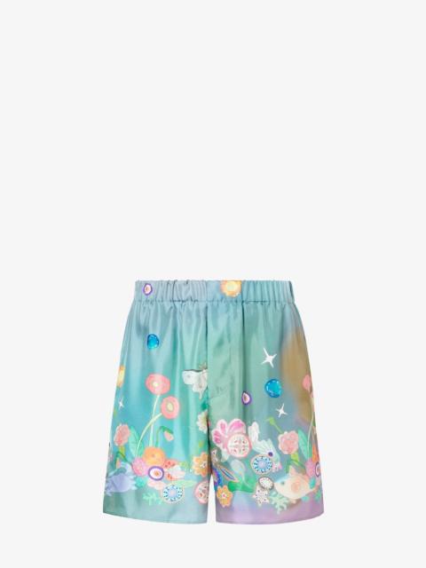 FENDI Fantastic Fendi Future Bermudas Multicolor printed silk shorts