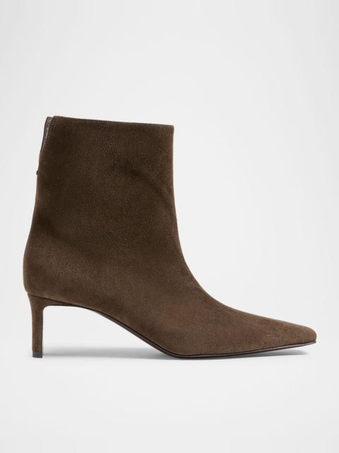 KHAITE Ona Suede Ankle Boots