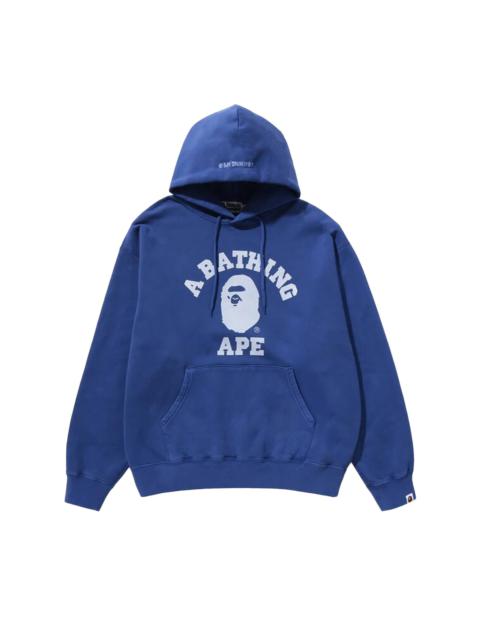 A BATHING APE® BAPE College Overdye Pullover Hoodie 'Blue'