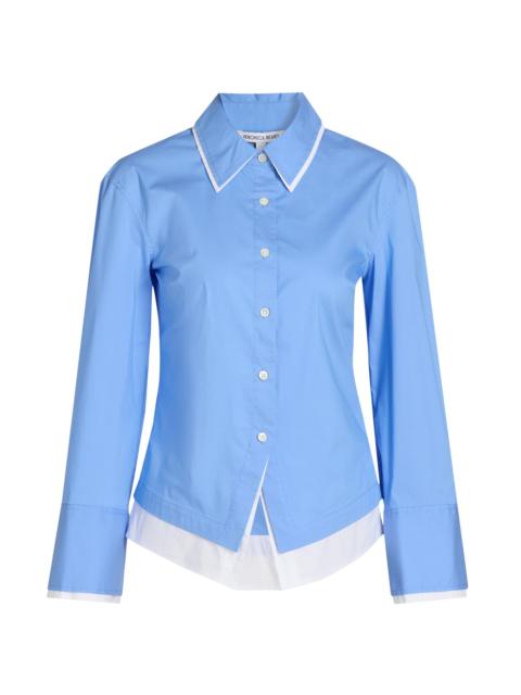 VERONICA BEARD Women's Bonnie Layered Button-Front Shirt - Cadet
