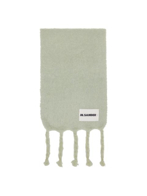 Jil Sander Green Plain Scarf