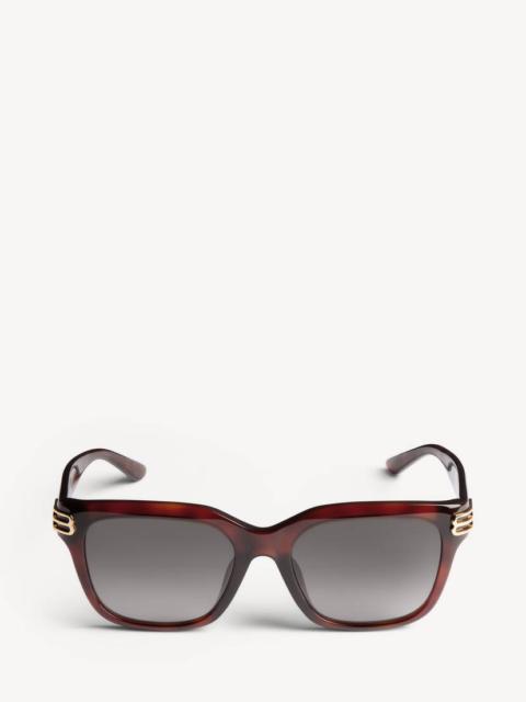 BALENCIAGA Women's Casino Square Af Sunglasses in Medium Brown Havana