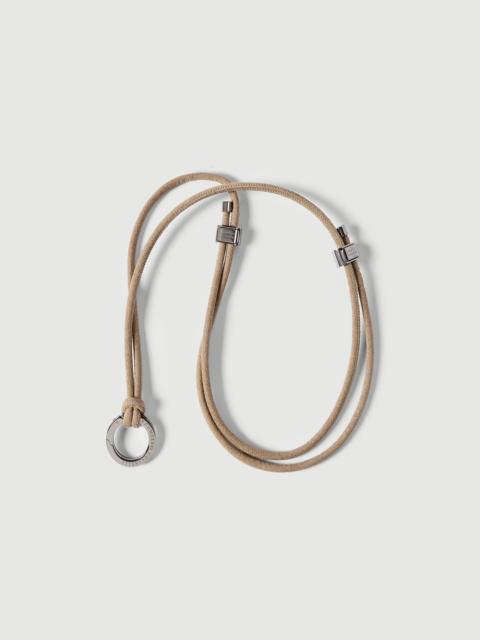 Brunello Cucinelli Alcantara glasses cord with monili