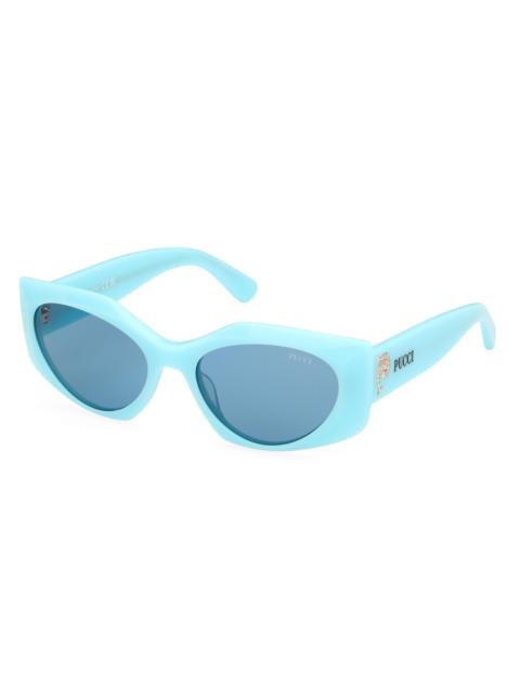 PUCCI Women's 55MM Cat-Eye Sunglasses - Light Blue